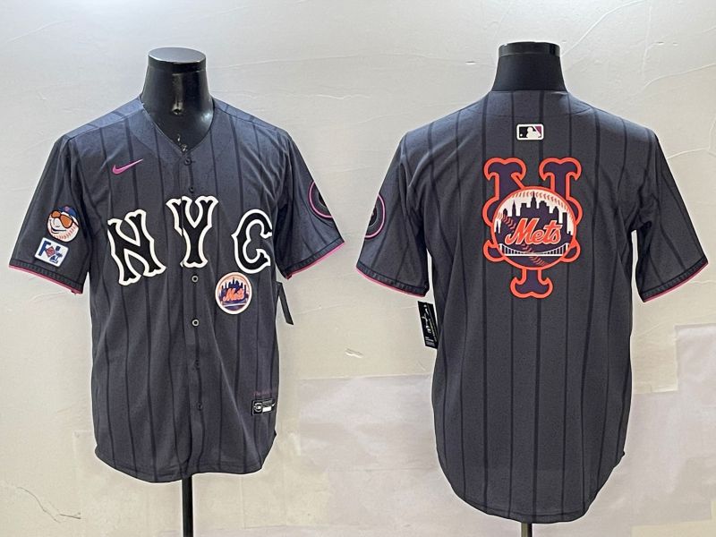 Men New York Mets Blank Black City Edition 2025 Nike MLB Jersey style 12